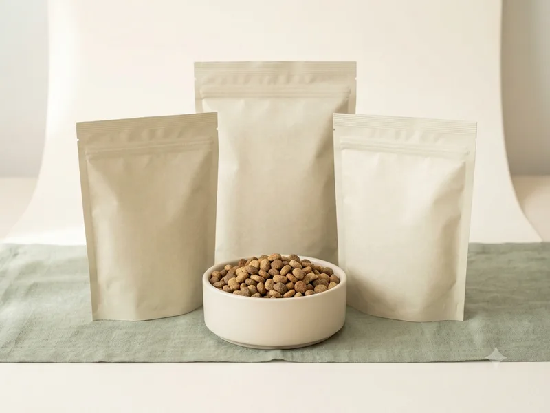Envases de alimento para perros y bowl con kibble