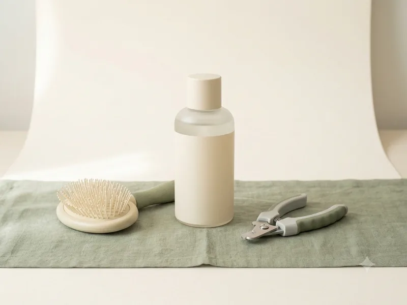 Shampoo, cepillo y cortaúñas