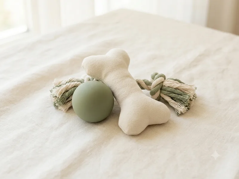 Pelota, cuerda y peluche para perro