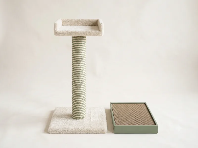 Rascador vertical de sisal con plataforma
